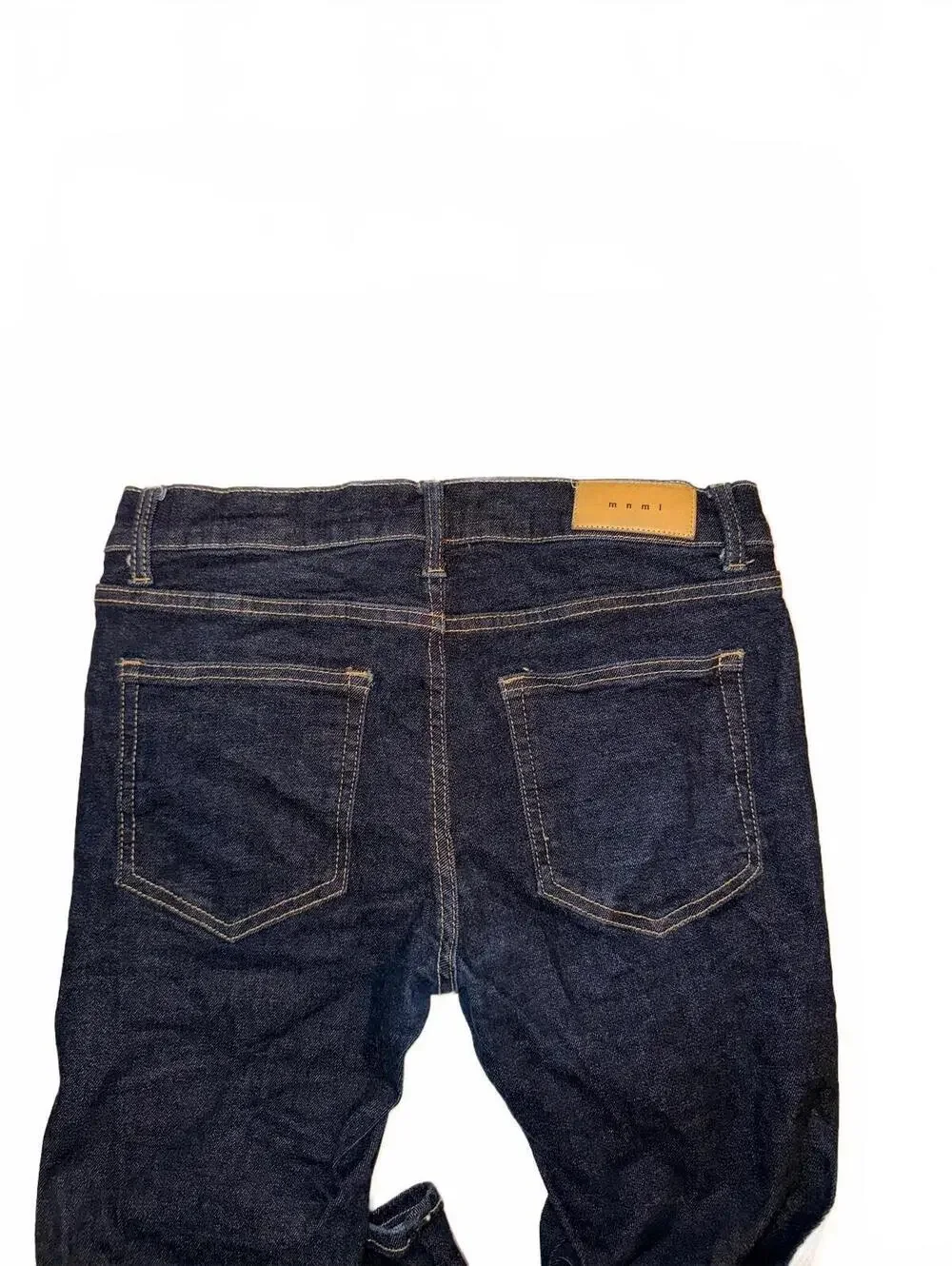 mnml Skeleton Bone Skinny Jeans Dark Wash Stretch Denim Size 33